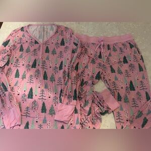 Little Sleepies Pink Tree Print Pajamas